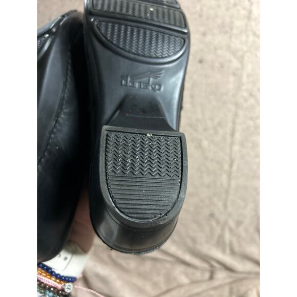 Dansko Stacie Black Leather Clogs 39 EUC Comfort Slip-On Classic Work Shoe - Picture 8 of 10